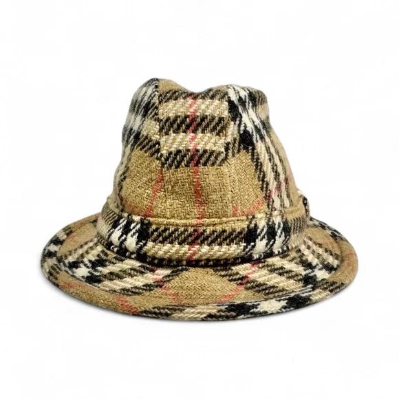 Burberry London Classic Vintage Bucket Hat Nova Check Plaid Hat – Size L– Women - Picture 8 of 16